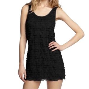 Free People Patra Ruffled Tiered Black Tunic Dress | XS